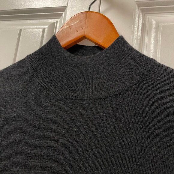 Vintage Camela Merino Wool Blend Knit Mockneck Sweater Black - Picture 3 of 10